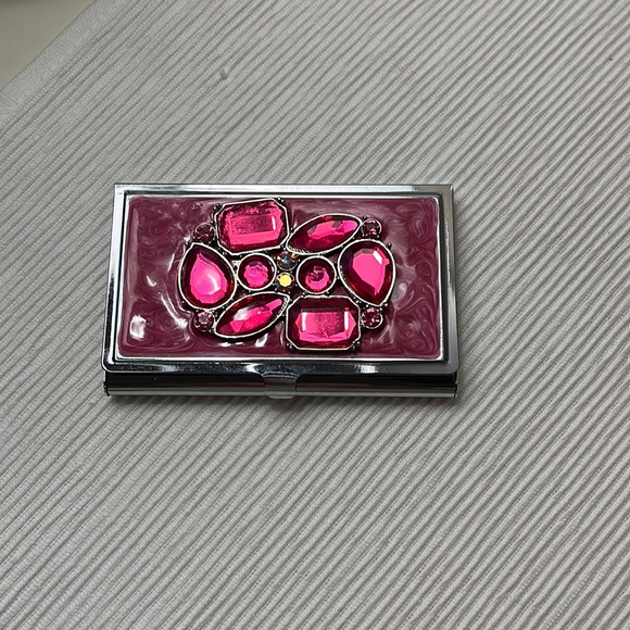 Accessories - Ladies Business Card Case with Pink Gems
